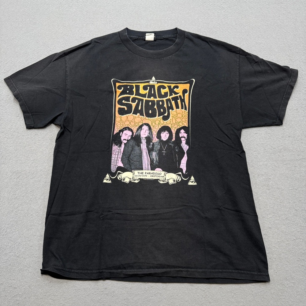 Vintage Black Sabbath T-Shirt Men's Large Black Paradiso Amsterdam Classic Rock